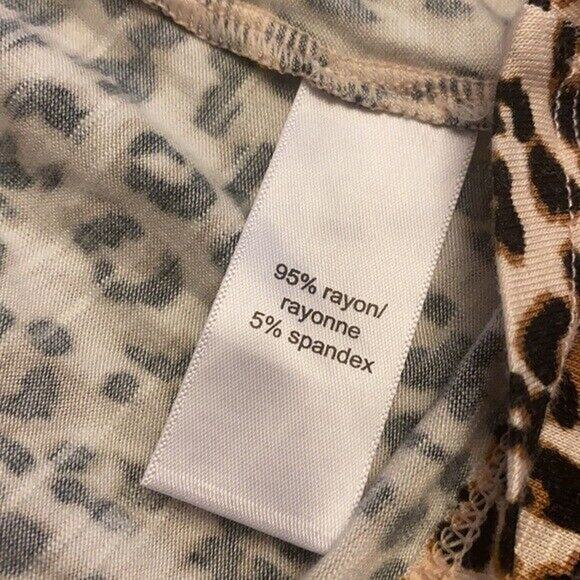 Maurices Tank Top Shirt Womens Small Brown animal print Round Neck Cross Back - Picture 11 of 11